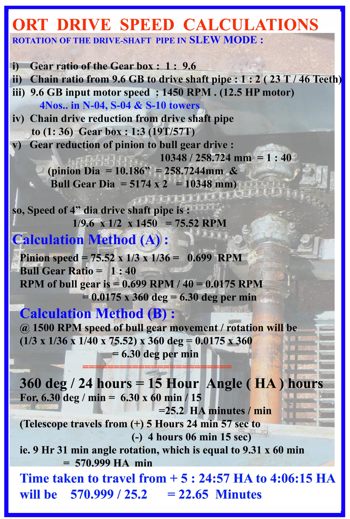 ORT Drive speed Calculation